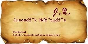 Juscsák Mátyás névjegykártya