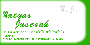 matyas juscsak business card